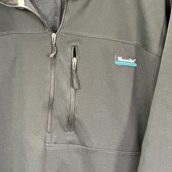 MooseJaw Shirt Mens XXL 1/4 Zip Pullover Black Stretch Long Sleeve Zip Pockets - Picture 2 of 7